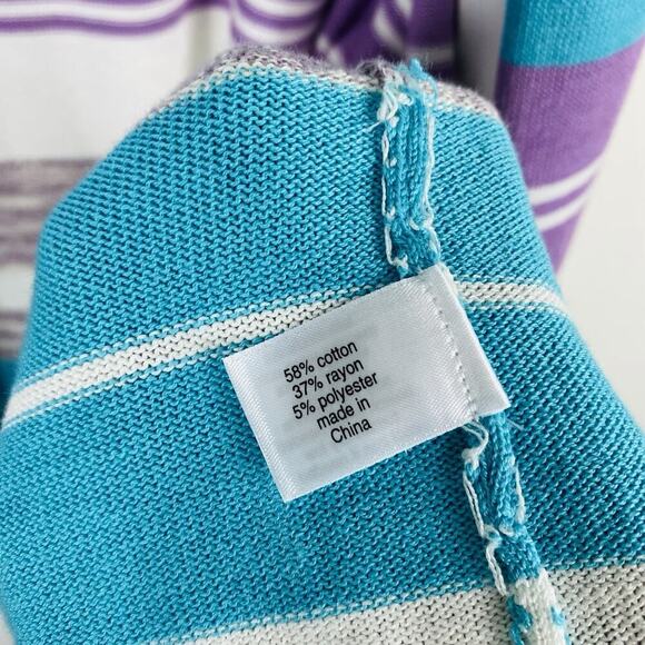 Lane Bryant Size 26 28 Striped Classic Short Sleeve Open Front Cardigan Sweater - Picture 6 of 7